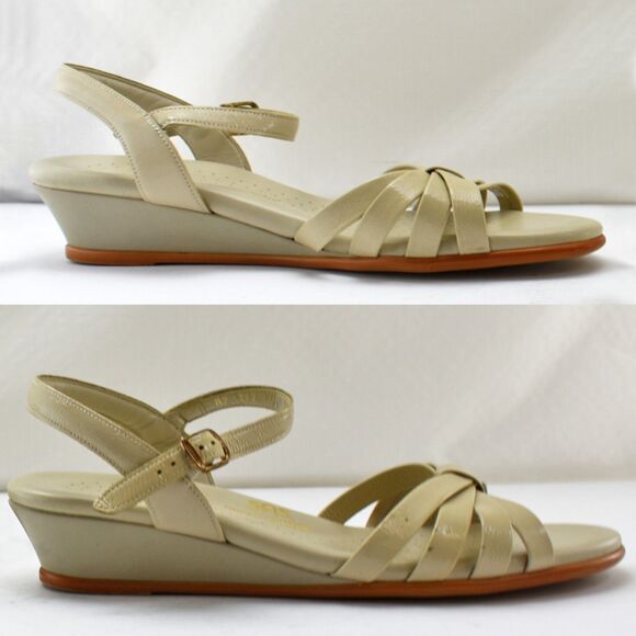 SAS Tripad Comfort Strappy Beige Leather Ankle Strap Sandals - Women's 9.5 M - Picture 1 of 7